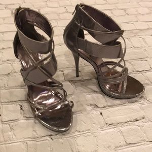 Pewter Charlotte Russe heels euc